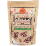 Mindful Foods Chocolate Clusters 200g bag with Davidson Plum, featuring organic and activated ingredients.