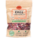 200g bag of Mindful Foods Eros Love and Vitality Granola with cranberries, pomegranate, and rose petals.