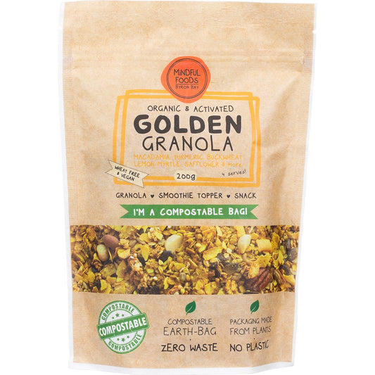 Mindful Foods Golden Granola Organic & Activated 200g Payless 4 Organics
