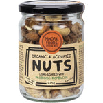 225g jar of Mindful Foods organic and activated mixed nuts on a white background.