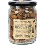Mindful Foods 225g glass jar of organic and activated mixed nuts on a white background.