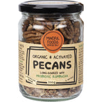 200g bag of Mindful Foods Organic & Activated Pecans on a white background.