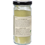 100g glass jar of Mindful Foods Stardust Detoxify Organic Nutrient Powder showing the back label and ingredients.