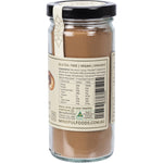 Back of Mindful Foods Stardust Energise 100g glass jar showing directions for use and Australian-made logo.