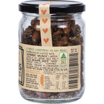 Side view of Mindful Foods Teriyaki Munchies 200g jar showing nutritional information and organic ingredients.
