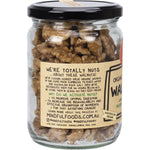 Mindful Foods Organic and Activated Walnuts in a 200g glass jar with a black mandala label.