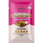 35g sachet of Mingle Chilli Con Carne all-natural, gluten-free, and vegan recipe base on a white background.