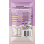 Back of a Mingle Chow Mein 40g sachet showing ingredients, nutrition facts, and a recipe on a white background.