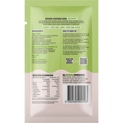 Mingle Green Curry All Natural Recipe Base 30g (Pack of 12) Payless 4 Organics