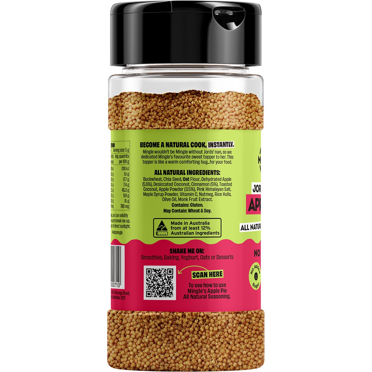 Mingle Jord's Nan's Apple Pie All Natural Sweet Topper 130g Payless 4 Organics