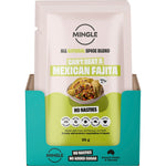 Back of Mingle Mexican Fajita 35g sachet showing nutrition facts, ingredients list, and easy preparation instructions.
