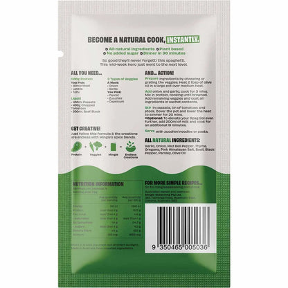 Mingle Spag Bol Speedy-Style All Natural Recipe Base 30g (Pack of 12) Payless 4 Organics