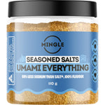 Mingle Umami Everything Seasoned Salts 110g shaker bottle featuring natural ingredients for a savory flavor boost.