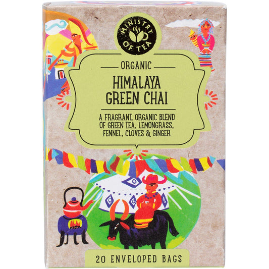 Ministry of Tea Organic Himalaya Green Chai Tea Bags 20 Pack Payless 4 Organics