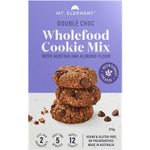 Mt. Elephant Double Choc Wholefood Cookie Mix 375g pack of five on a white background.