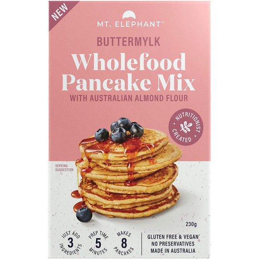 Mt. Elephant Wholefood Pancake Mix Buttermylk 230g (Pack of 5) Payless 4 Organics