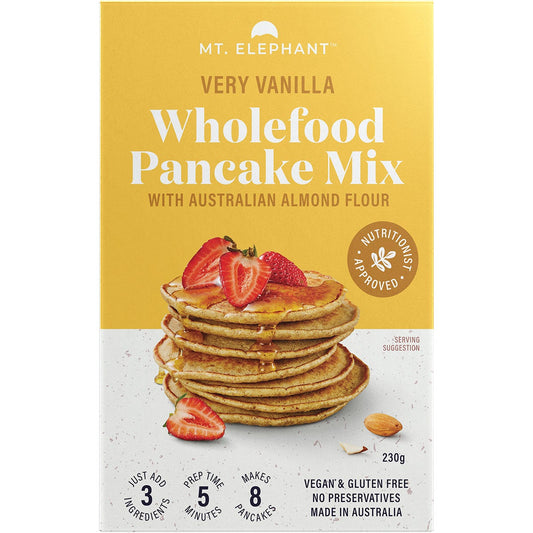 Mt. Elephant Wholefood Pancake Mix Very Vanilla 230g (Pack of 5) Payless 4 Organics
