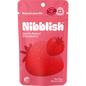 80g bag of Nibblish Gently Baked Strawberry featuring a red package with images of strawberries and apple juice.