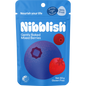 80g bag of Nibblish Gently Baked Mixed Berries with strawberries, blueberries, and blackcurrants on the label.