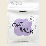 Nimbus oat milk plant milk powder package on a beige background