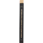 A single toothbrush handle standing vertically on a plain white background. The handle is dark charcoal/black with gold text reading 'HORSE BRISTLE & BAMBOO TOOTHBRUSH' and a small gold logo near the top.