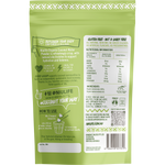Back of Niulife Organic Coconut Water Powder bag showing nutritional information and directions for use.