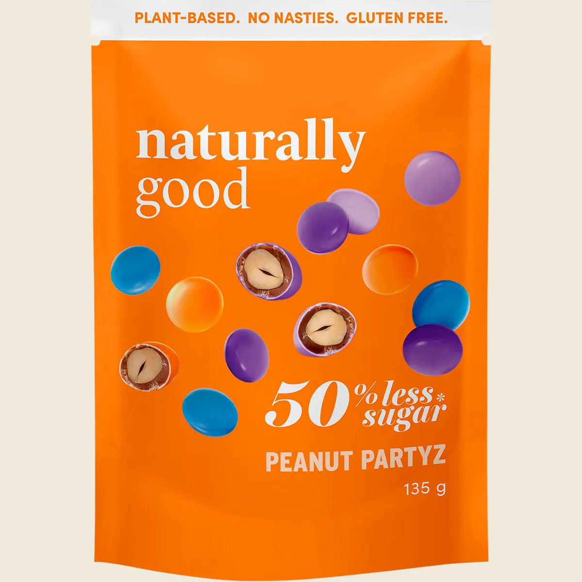 Naturally Good Peanut Mylk Partyz 50% less sugar 135g (Pack of 6)