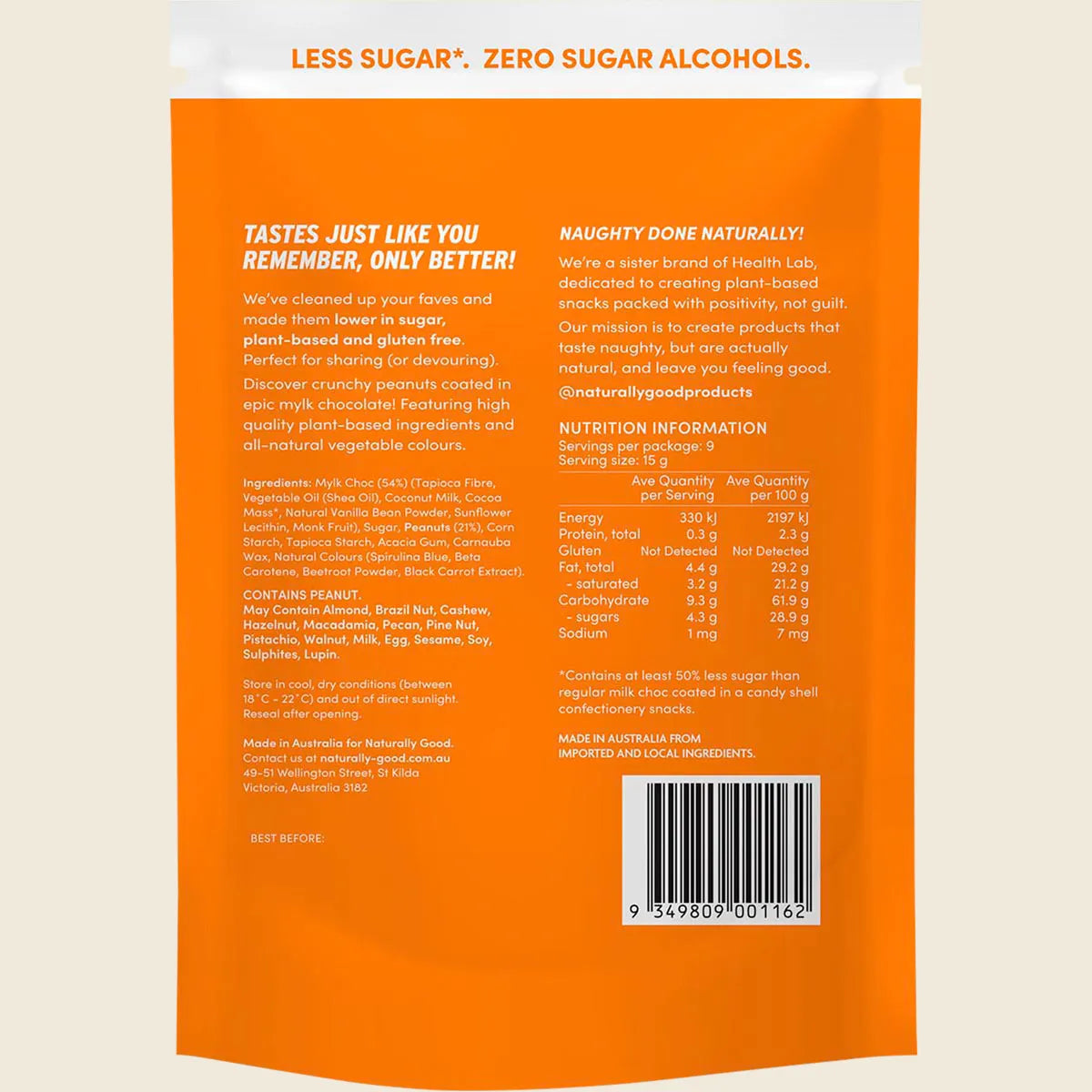 Naturally Good Peanut Mylk Partyz 50% less sugar 135g (Pack of 6)