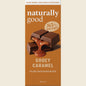 Naturally Good Gooey Caramel Filled Chocolate Block 100g with a rich, flowing caramel center.