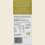 Back of Naturally Good Pistachio Creme chocolate block showing nutrition facts, ingredients, and 100g weight.