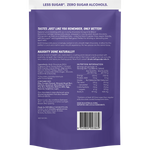Back of a 120g Naturally Good Choc Honeycomb Bites bag showing ingredients, nutrition facts, and vegan certification.