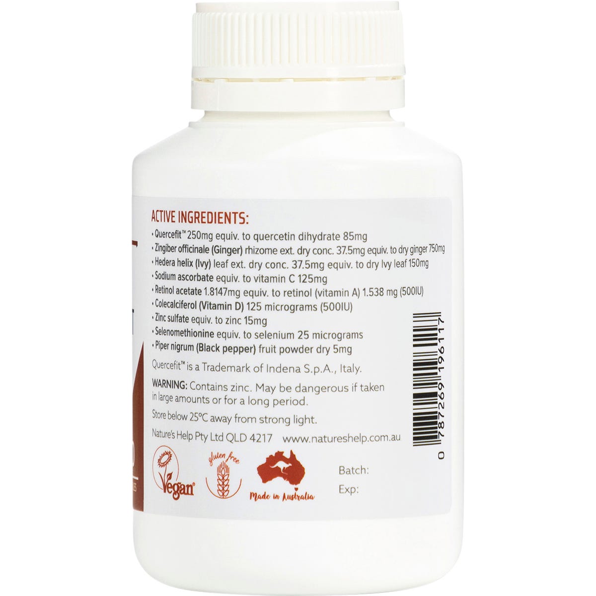 Nature's Help Viraguard Immune Supportwith Quercetin, Vit. A, C, D & Zinc 60 Caps