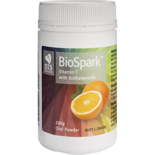 NTS Health Bio Spark Vitamin C Powder 200g Payless 4 Organics