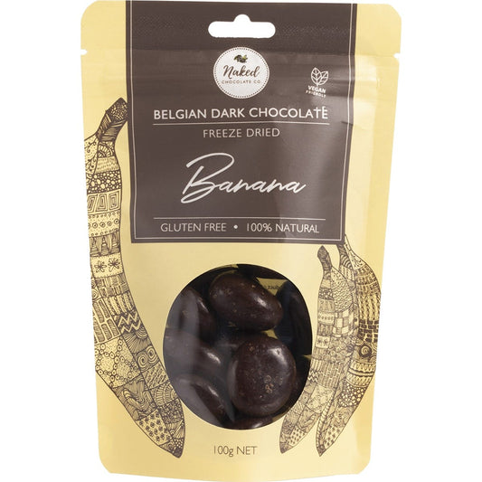 Naked Chocolate Co Freeze Dried Banana Dark Chocolate 100g Payless 4 Organics