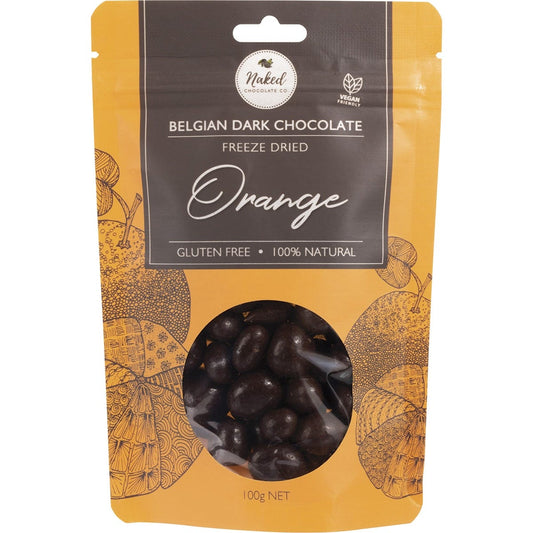Naked Chocolate Co Freeze Dried Orange Dark Chocolate 100g Payless 4 Organics