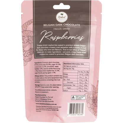 Naked Chocolate Co Freeze Dried Raspberries Dark Chocolate 100g Payless 4 Organics