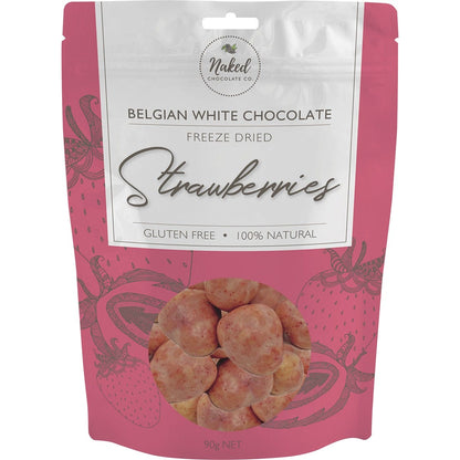 Naked Chocolate Co Freeze Dried Strawberries White Chocolate 90g Payless 4 Organics