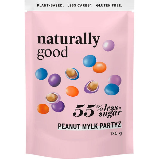 Naturally Good Peanut Mylk Partyz 55% less sugar 135g (Pack of 6)