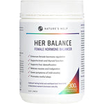 300g tub of Nature's Help Fem Balance Female Hormone Balancer featuring a white label with botanical illustrations.