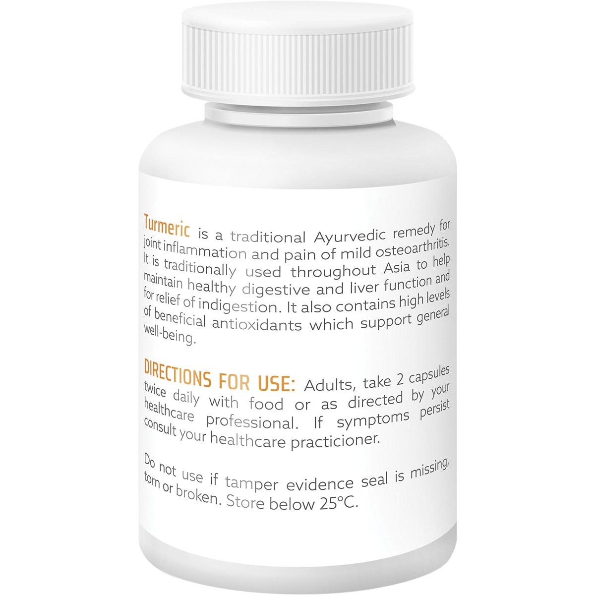 White bottle of Nature's Help Organic Turmeric 120 capsules with a yellow label featuring ginger and black pepper.