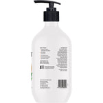 Back of Naturely Nourish 1L body wash bottle with ingredients, directions, and recycled plastic information.