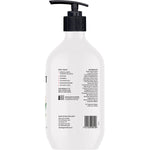 Back of Naturely Nourish 1L Rosehip & Almond Oil Body Wash bottle showing ingredients, directions, and plastic pledge.