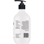 Back label of Naturely Nourish Lemongrass and Manuka Honey hand wash bottle with ingredients and directions.