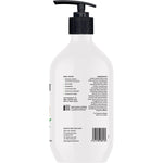 Side view of Naturely Nourish 800ml Balance Shampoo bottle highlighting key benefits and directions for use.