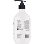Back of Naturely Nourish Shampoo 800ml bottle with ingredients, directions, and product details.