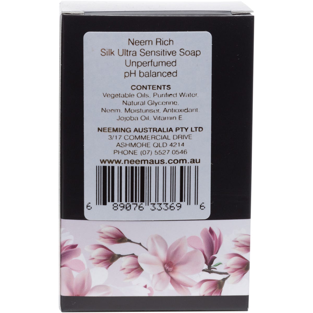 Neem Soap Silk Ultra-sensitive 120g bar on a white background.