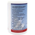 Nirvana Organics 125g Himalayan Salt Fine Shaker with pink salt, white lid, and three dispensing settings.