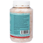 Side view of a 1kg tub of Nirvana Organics Supreme Salt Bath Soak with a blue and white label on a white background.