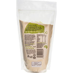500g pouch of Niulife Organic Coconut Flour featuring a tropical beach design on a white background.
