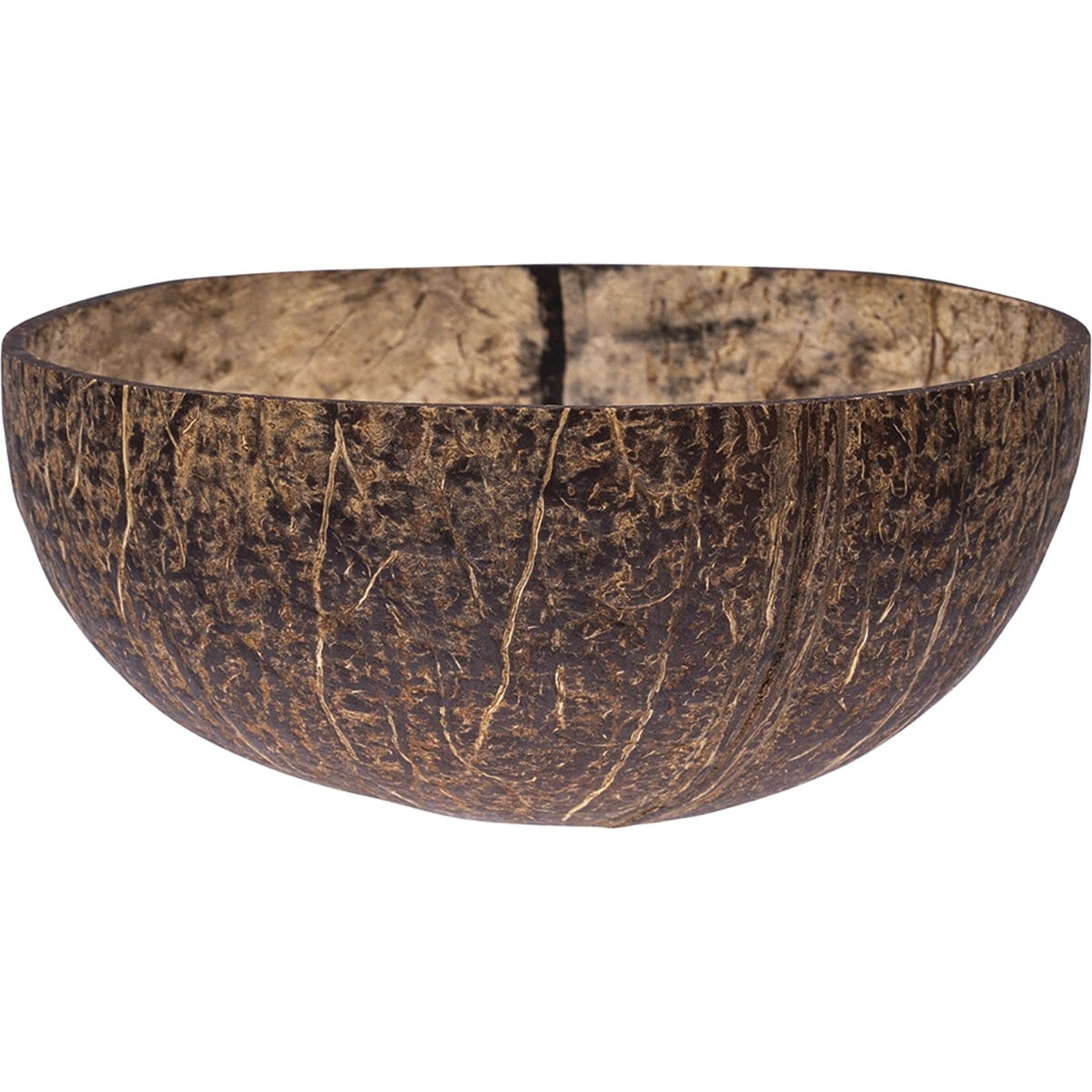 Handcrafted Niulife coconut shell bowl with a natural, textured exterior and a smooth, polished interior.